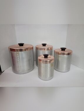 Essex Aluminum 8 Piece Canister Set Copper Lids